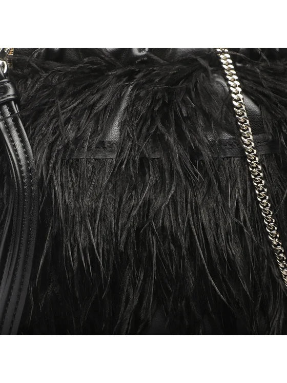 PATRIZIA PEPE - BORSA IN NAPPA CON PIUME