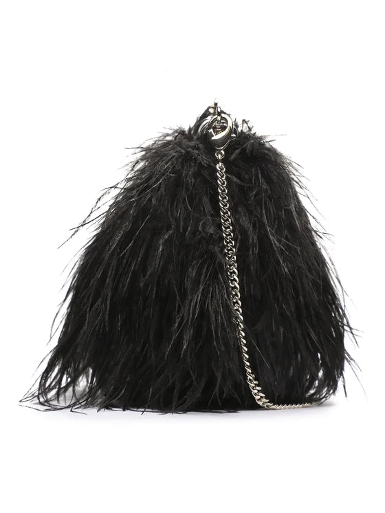 PATRIZIA PEPE - BORSA IN NAPPA CON PIUME
