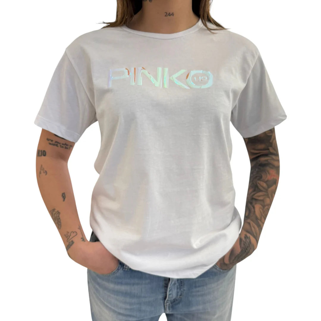 PINKO UP - MAGLIETTA CON LOGO A CONTRASTO