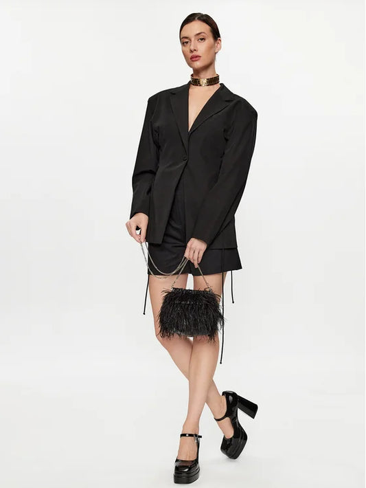 PATRIZIA PEPE - BORSA IN NAPPA CON PIUME